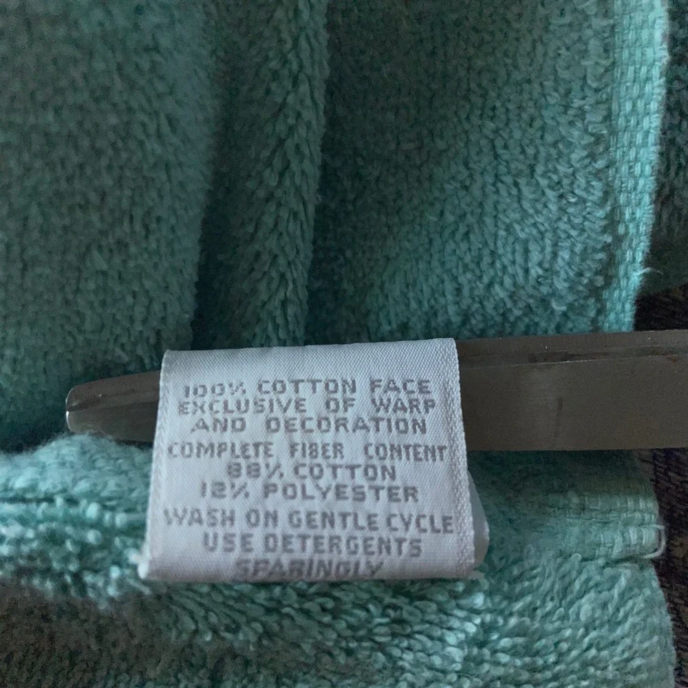 Vintage 1985 Martex Trousseau Nautilus Shell cotton‎ Bath Towel Blue Made in USA